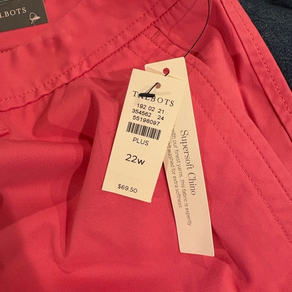 Talbots NWT new relaxed chino shorts 22W pink - Picture 4 of 5